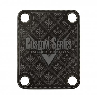 Engraved Guitar Joint/Heel Neck Plate, Black (Standard 4 Bolt) LTD Custom Floral Series (B2045)