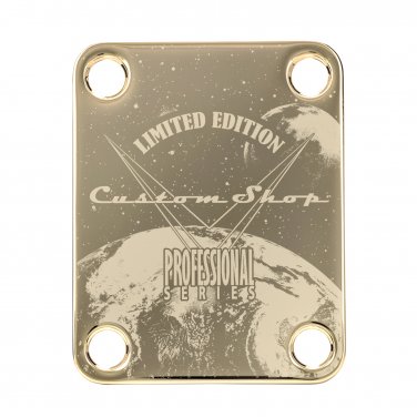 Engraved Guitar Joint/Heel Neck Plate, Gold (Standard 4 Bolt) Prof Series Custom Shop (G2054)