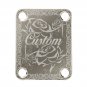 Engraved Guitar Joint/Heel Neck Plate, Nickel (Standard 4 Bolt) Custom Scroll with Roses (N2107)