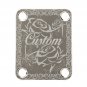 Engraved Guitar Joint/Heel Neck Plate, Nickel (Standard 4 Bolt) Custom Scroll with Roses (N2107)