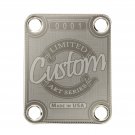 Engraved Guitar Joint/Heel Neck Plate, Nickel (Standard 4 Bolt) Custom USA Serial 0001 (N2071)