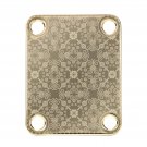 Engraved Guitar Joint/Heel Neck Plate, Gold (Standard 4 Bolt) Trellis Pattern 2 (G2009)