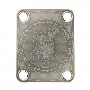 Engraved Guitar Joint/Heel Neck Plate, Nickel (Standard 4 Bolt) Dragon Hydra USA LTD ED (N2058)