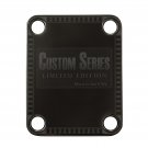 Engraved Guitar Joint/Heel Neck Plate, Black (Standard 4 Bolt) Custom Border Series USA (B2034)