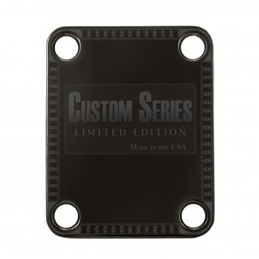 Engraved Guitar Joint/Heel Neck Plate, Black (Standard 4 Bolt) Custom Border Series USA (B2034)