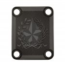 Engraved Guitar Joint/Heel Neck Plate, Black (Standard 4 Bolt) Texas Lone Star Design (B2033)