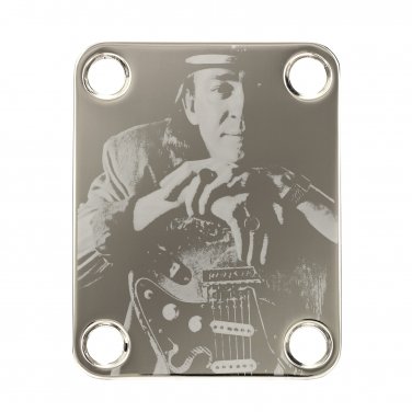 Engraved Guitar Joint/Heel Neck Plate, Nickel (Standard 4 Bolt) The Legends Tribute #002 (N2100)