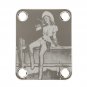 Engraved Guitar Joint/Heel Neck Plate, Nickel (Standard 4 Bolt) Cowgirl Western Pin-up (N2091)