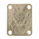 Engraved Guitar Joint/Heel Neck Plate, Gold (Standard 4 Bolt) Hot Rod Flames USA Made (G2050)