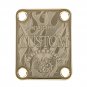 Engraved Guitar Joint/Heel Neck Plate, Gold (Standard 4 Bolt) Hot Rod Flames USA Made (G2050)