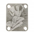 Engraved Guitar Joint/Heel Neck Plate, Nickel (Standard 4 Bolt) Sexy Classic Pin-Up Girl (N2113)