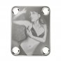 Engraved Guitar Joint/Heel Neck Plate, Chrome (Standard 4 Bolt) Curves of Female Form (C2090)