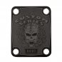 Engraved Guitar Joint/Heel Neck Plate, Black (Standard 4 Bolt) Flaming Skull Serial #1 (B2021)