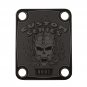 Engraved Guitar Joint/Heel Neck Plate, Black (Standard 4 Bolt) Flaming Skull Serial #1 (B2021)