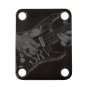 Engraved Guitar Joint/Heel Neck Plate, Black (Standard 4 Bolt) The Legends Tribute #003 (B2101)