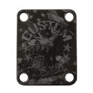 Engraved Guitar Joint/Heel Neck Plate, Black (Standard 4 Bolt) Relic USA Flag And Eagle (B2015)