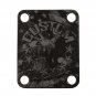 Engraved Guitar Joint/Heel Neck Plate, Black (Standard 4 Bolt) Relic USA Flag And Eagle (B2015)