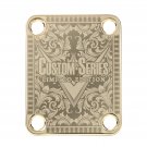 Engraved Guitar Joint/Heel Neck Plate, Gold (Standard 4 Bolt) Custom Series w/ Scroll (G2040)
