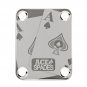 Engraved Guitar Joint/Heel Neck Plate, Chrome (Standard 4 Bolt) One Pair Ace Of Spades (C2122)