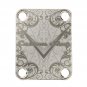 Engraved Guitar Joint/Heel Neck Plate, Nickel (Standard 4 Bolt) Damask Pattern Cstm Shop (N2025)