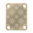 Engraved Guitar Joint/Heel Neck Plate, Gold (Standard 4 Bolt) Trellis Pattern w/border (G2006)