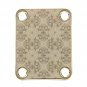 Engraved Guitar Joint/Heel Neck Plate, Gold (Standard 4 Bolt) Trellis Pattern w/border (G2006)