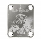 Engraved Guitar Joint/Heel Neck Plate, Chrome (Standard 4 Bolt) Maiden Eddie the Head 02 (C2117)