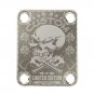 Engraved Guitar Joint/Heel Neck Plate, Nickel (Standard 4 Bolt) Custom Skull Guns Roses (N2042)