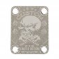 Engraved Guitar Joint/Heel Neck Plate, Nickel (Standard 4 Bolt) Custom Skull Guns Roses (N2042)