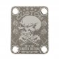 Engraved Guitar Joint/Heel Neck Plate, Nickel (Standard 4 Bolt) Custom Skull Guns Roses (N2042)