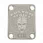 Engraved Guitar Joint/Heel Neck Plate, Nickel (Standard 4 Bolt) Flaming Skull Serial #1 (N2021)