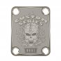 Engraved Guitar Joint/Heel Neck Plate, Nickel (Standard 4 Bolt) Flaming Skull Serial #1 (N2021)