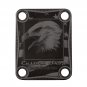 Engraved Guitar Joint/Heel Neck Plate, Black (Standard 4 Bolt) USA Made Flag and Eagle (B2016)