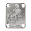 Engraved Guitar Joint/Heel Neck Plate, Chrome (Standard 4 Bolt) Cowgirl Custom Shop LTD (C2056)
