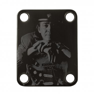 Engraved Guitar Joint/Heel Neck Plate, Black (Standard 4 Bolt) The Legends Tribute #002 (B2100)