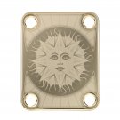 Engraved Guitar Joint/Heel Neck Plate, Gold (Standard 4 Bolt) Laser Sun Solar Design (G2035)