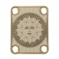 Engraved Guitar Joint/Heel Neck Plate, Gold (Standard 4 Bolt) Laser Sun Solar Design (G2035)