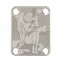 Engraved Guitar Joint/Heel Neck Plate, Nickel (Standard 4 Bolt) Angel In Clouds Custom (N2018)