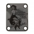 Engraved Guitar Joint/Heel Neck Plate, Black (Standard 4 Bolt) Custom Built 40's Pinup (B2120)