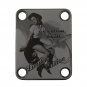 Engraved Guitar Joint/Heel Neck Plate, Black (Standard 4 Bolt) Custom Built 40's Pinup (B2120)