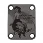 Engraved Guitar Joint/Heel Neck Plate, Black (Standard 4 Bolt) Custom Built 40's Pinup (B2120)