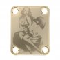 Engraved Guitar Joint/Heel Neck Plate, Gold (Standard 4 Bolt) 40's Style Vintage Pinup (G2115)