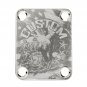 Engraved Guitar Joint/Heel Neck Plate, Chrome (Standard 4 Bolt) Relic USA Flag And Eagle (C2015)