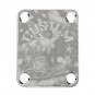 Engraved Guitar Joint/Heel Neck Plate, Chrome (Standard 4 Bolt) Relic USA Flag And Eagle (C2015)