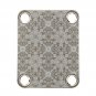 Engraved Guitar Joint/Heel Neck Plate, Nickel (Standard 4 Bolt) Trellis Pattern w/border (N2006)