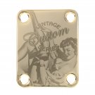 Engraved Guitar Joint/Heel Neck Plate, Gold (Standard 4 Bolt) Vintage Pinup Custom SRS (G2030)