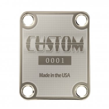 Engraved Guitar Joint/Heel Neck Plate, Nickel (Standard 4 Bolt) Custom Serial 0001 USA (N2032)