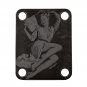 Engraved Guitar Joint/Heel Neck Plate, Black (Standard 4 Bolt) Sexy Classic Pin-Up Girl (B2113)
