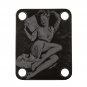 Engraved Guitar Joint/Heel Neck Plate, Black (Standard 4 Bolt) Sexy Classic Pin-Up Girl (B2113)