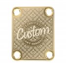 Engraved Guitar Joint/Heel Neck Plate, Gold (Standard 4 Bolt) Floral Medallion Pattern (G2028)